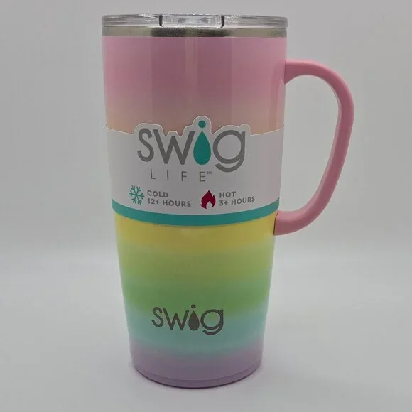 NEW, NWT 22oz Swig Over the Rainbow Insulated Mug Coffee Tumbler Retired Design - Picture 2 of 9